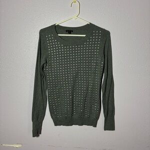 Express Dark Green Studded Sweater